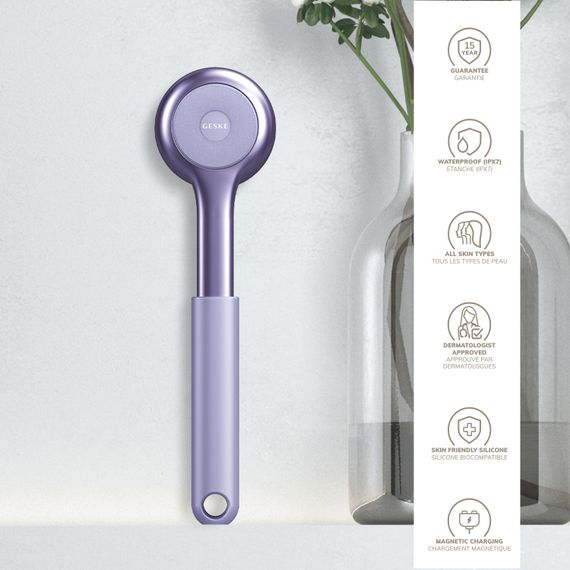 Ультразвукова щітка для всього тіла GESKE Sonic Full-Body Brush&Intensive Exfoliator 8в1 starlight, Фіолетовий | Зображення 2