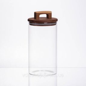Банка для сыпучих продуктов с бамбуковой крышкой 1.2 л 64486-67