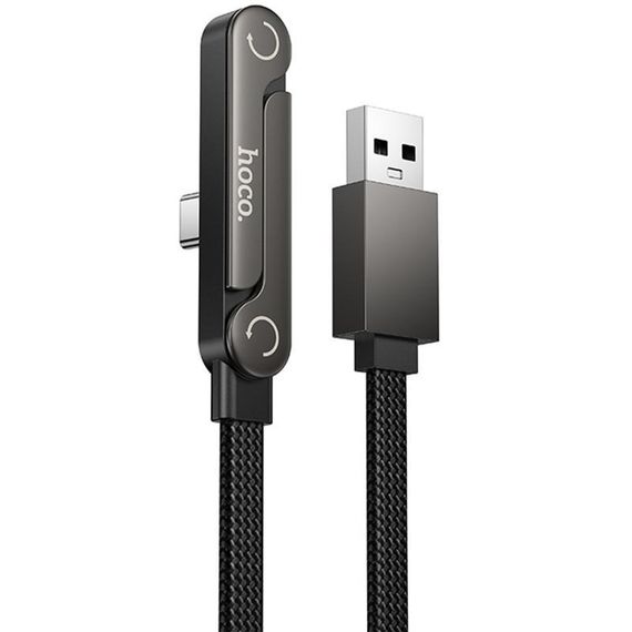 Дата кабель Hoco U150 Exquisite side plug and stand USB to Type-C 36W (1.2m) Black