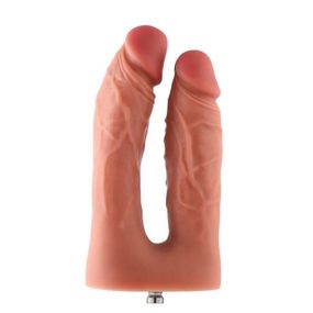 Подвійний фалоімітатор для секс-машин Hismith Silicone Double Penetrator Dildo, система KlicLok Sex Aura