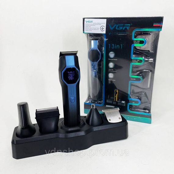 Акумуляторна машинка-тример для стрижки волосся VGR V-173 13 в 1, Тример для волосся портативний BX-60 | Зображення 3