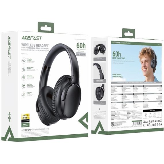 Гарнітура Acefast H10 Bluetooth, Black | Зображення 1