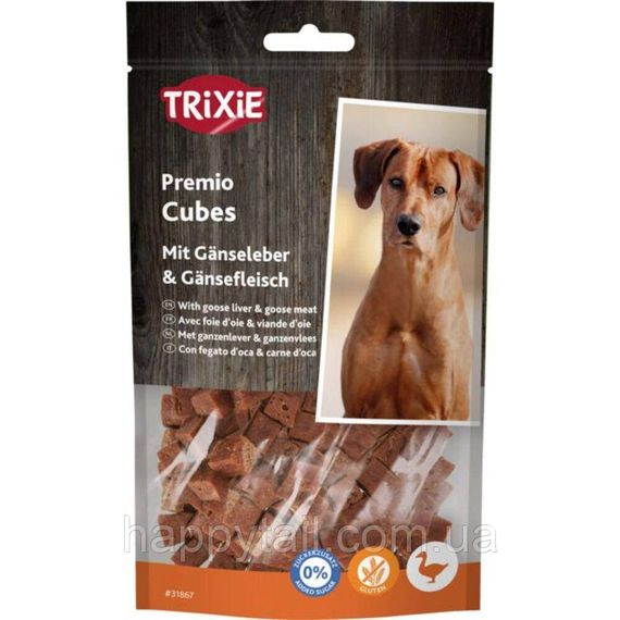 Ласощі для собак Trixie PREMIO Goose Liver Cubes — кубики з гусячою печінкою та м'ясом, 100 г