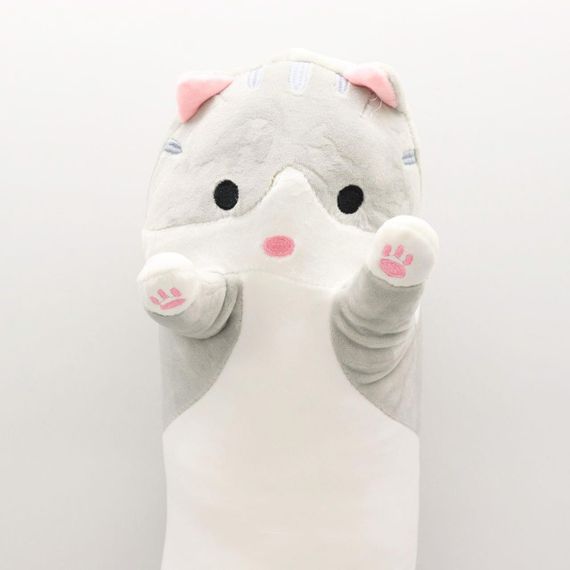 Мягкая игрушка-подушка Кот Батон 70 см, Серая / Детская плюшевая игрушка Кот обнимашка | Зображення 8