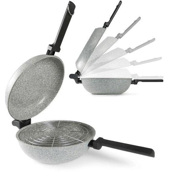 Сковорода подвійна Flonal Dura Induction Rocky Twins 28 см з решіткою (RKIWP2830) | Зображення 8