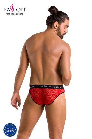 Чоловічі напівпрозорі труси Passion 031 SLIP MIKE XXL/XXXL Red, під леопард sexstyle | Зображення 5