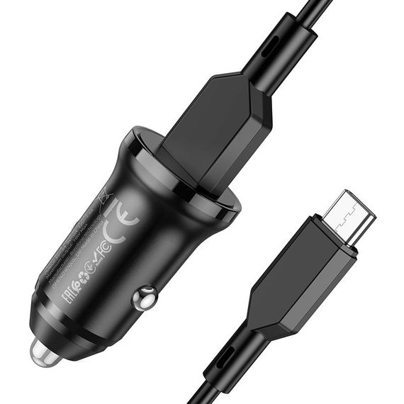 АЗП Borofone BZ18 QC3.0 (1USB-A) + кабель USB to Type-C Чорний | Зображення 1