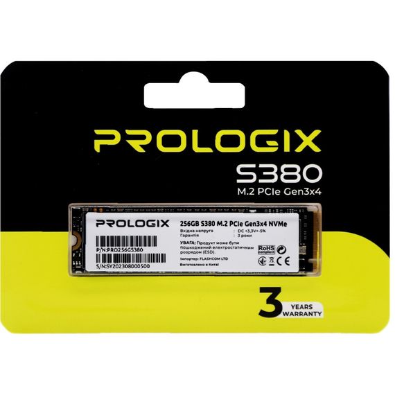 Накопичувач SSD M.2 2280 256GB Prologix (PRO256GS380) | Зображення 3