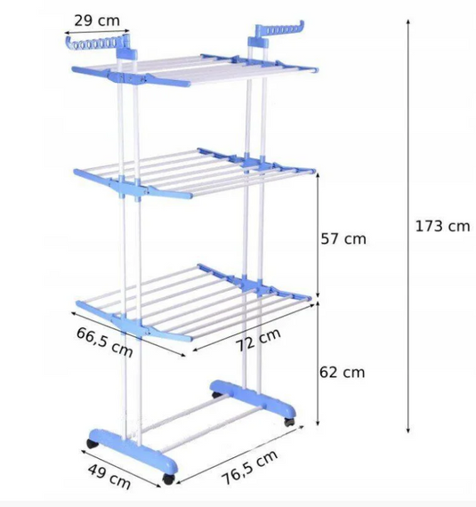 Многоярусная сушилка для белья, вещей, одежды Garment rack with wheels складная | Зображення 5
