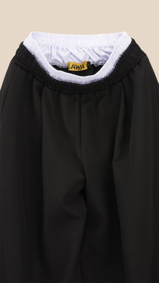 Штани палаццо однотонні жіночі LAWA WTC02468 2XL Чорний shop (2000999529092) | Зображення 1