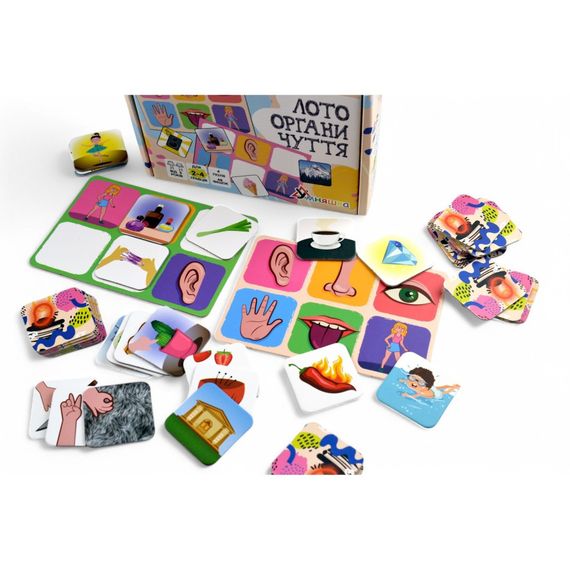 Дитяче лото "Органи чуття" 2279-UM 4 поля, 48 фішок | Зображення 3