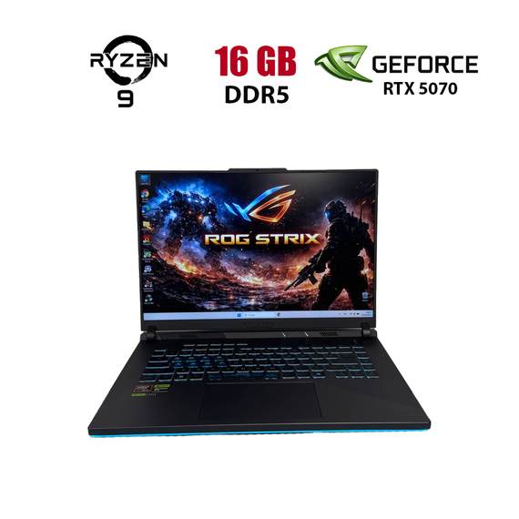 Игровой ноутбук Asus ROG Strix G16 G614PP / 16" (1920x1200) IPS / AMD Ryzen 9 7945HX (16 (32) ядра по 2.5 - 5.4 GHz) / 16 GB DDR5 / 512 GB SSD M.2 / nVidia GeForce RTX 5070, 8 GB GDDR7, 128-bit / WebCam б/у