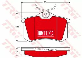 Гальмівні колодки для дисків megane ii,cc/clio iii/scenic 98- (trw), TRW (GDB1330DTE)