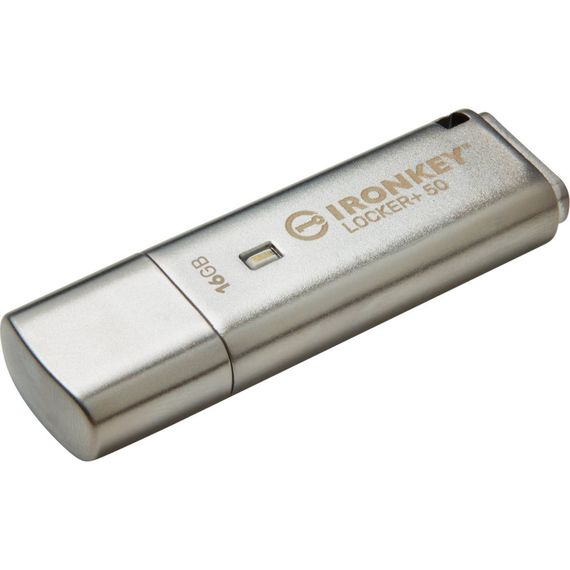 USB флеш накопичувач Kingston 16GB IronKey Locker Plus 50 AES Encrypted USB 3.2 (IKLP50/16GB) | Зображення 1