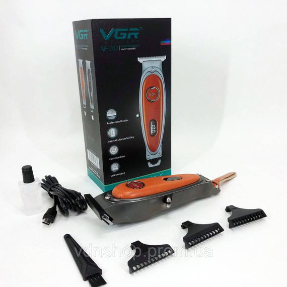 Аккумуляторный универсальный триммер для стрижки VGR V-263, Классная машинка для стрижки волос KG-91 | Зображення 6