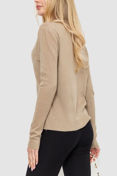 Кофта жіноча однотонна, колір бежевий, 244R2302 | Зображення 3