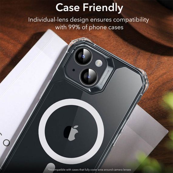 Захисне скло Metal Classic на камеру (в упак.) для Apple iPhone 15 (6.1") / 15 Plus (6.7") Чорний / Midnight | Зображення 1