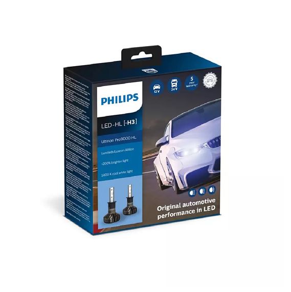 Комплект світлодіодних ламп PHILIPS H3 11336U90CWX2 LED Ultinon Pro9000 +250% 12/24V | Зображення 1