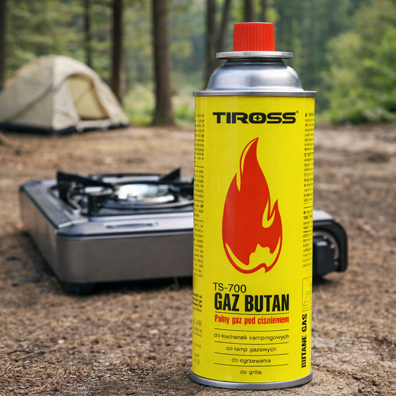 Цанговый газовый баллончик для портативных газовых плит горелок и обогревателей TIROSS Бутан TS-700 392 мл | Зображення 1