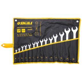 Ключі ріжково-накидні Sigma 14 шт 6-24 мм CrV satine (тк чохол) (6010161)