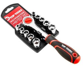 Набор головок с трещеткой Top Tools 1/4, 12 ед. (38D147)