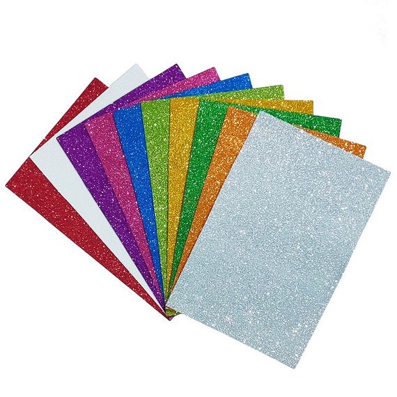 Набір кольорового фоамірану з глітером на клейовій основі 17GLKA4-Mix1, 1,7-0,1 мм 10 аркушів