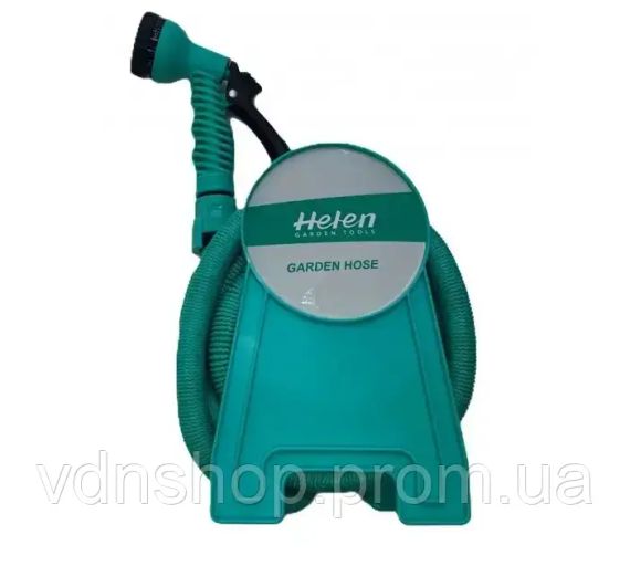 Шланг поливальний 10м з котушкою і розпилювачем з 7 режимами Helen Garden Tools шланг садовий, що розтягується | Зображення 2