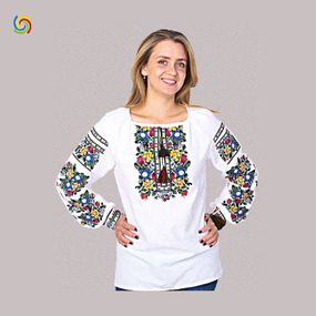 Рубашка Украинская вышиванка 207609 цвет белый размер XL/XXL