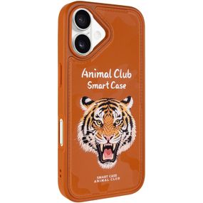 TPU+PC чохол Animal Club для Apple iPhone 16 (6.1") Chocolate Brown