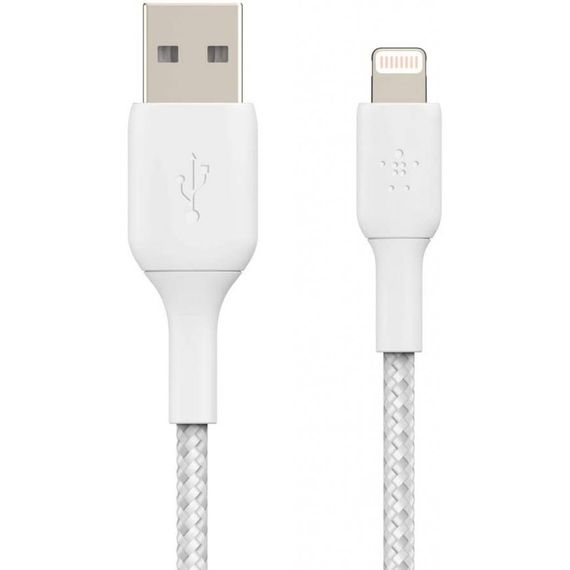 Дата кабель USB 2.0 AM to Lightning 1.0m white Belkin (CAA002BT1MWH) | Зображення 1