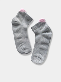 Шкарпетки короткі для дівчинки сіточка з малюнком сердечка Twinsocks  сірі