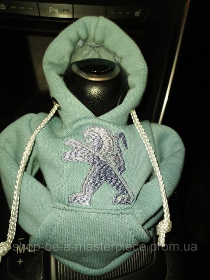 Чехол кофта Худи аксессуар на КПП Car Hoodie Peugeot Пежо голубой подарок автомобилисту 10070