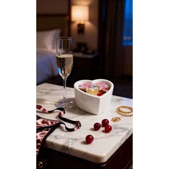 Масажна свічка з ароматом шампанського з журавлиною Candy Cranberry Champagne у формі серця, 70 мл  sexstyle | Зображення 9