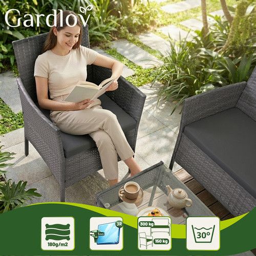 Садовая мебель из ротанга антрацитового цвета Gardlov 26907 | Зображення 3