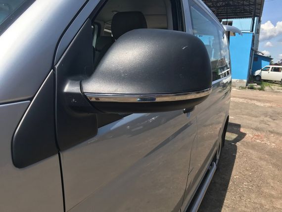 Смужки на дзеркала (2 шт., нерж) для Volkswagen T6 2015-2024, рр | Зображення 3