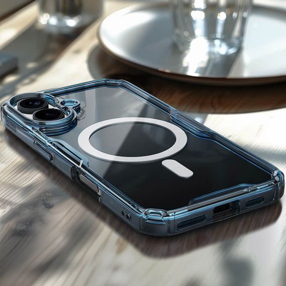 TPU чохол Nillkin Nature Pro Magnetic для Apple iPhone 16 (6.1") Синій (прозорий) | Зображення 5