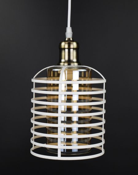 Люстра підвісна LOFT на 1 лампочку 27064 Білий 30-80х16х16 см. | Зображення 1