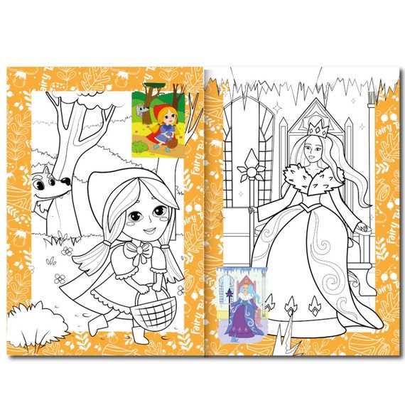 Книжка розмальовка "Казки" РМ-48-35 с цветными подсказками | Зображення 1
