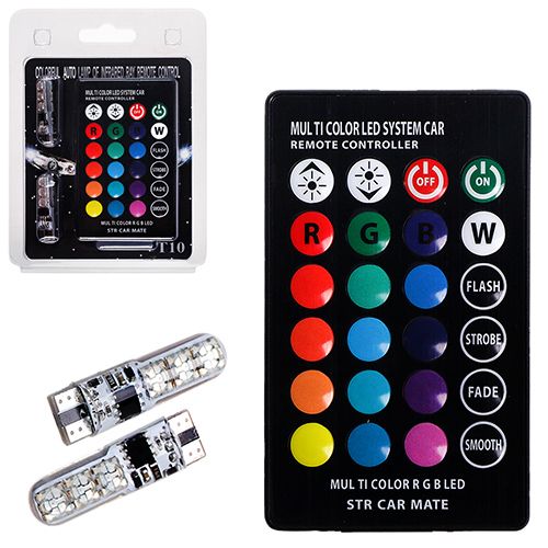 Лампа діодна T-10 -6SMD-5050 Silicone RGB з пультом 10076