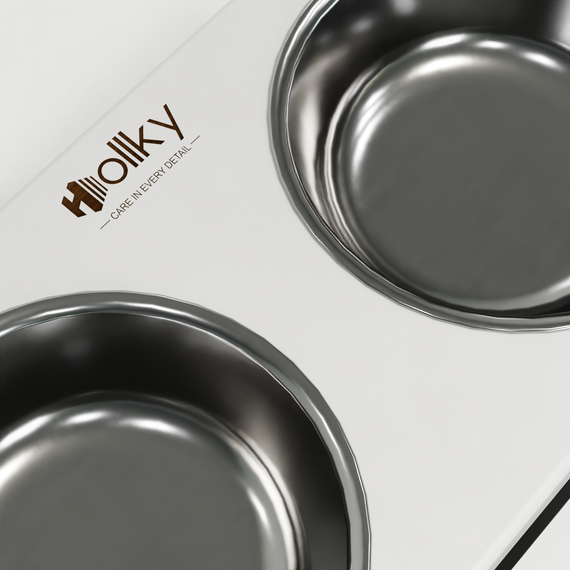 Миски на подставке для очень больших собак Hollky Base XXL40 (2 × 2,8 л) BXXL40-643240-BLWH | Зображення 5