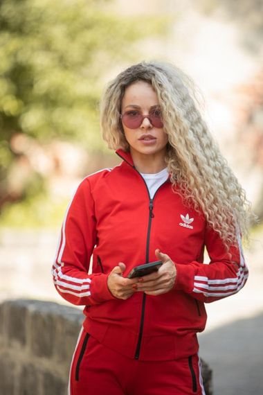 Костюм Adidas олімпійка червоний та 2 пари шкарпеток у подарунок | Зображення 2