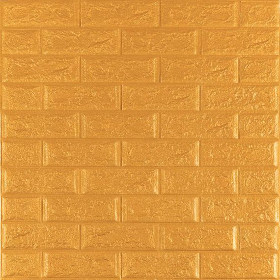 3D панель самоклеюча цегла Золото 700x770x5мм (011-5) Sticker Wall SW-00000147
