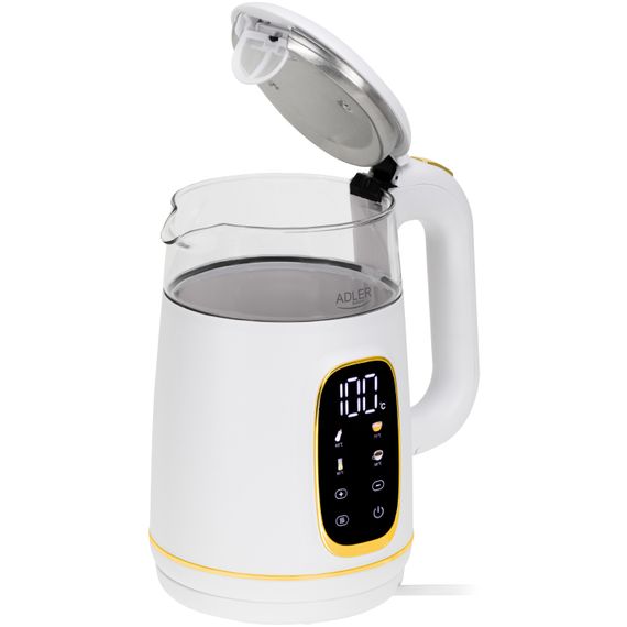 Електрочайник Adler AD 1305 white gold 1850-2200Вт/ 1.7л/ скло/ встановлення температури/ | Зображення 5