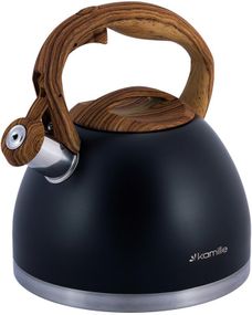 Чайник Kamille Whistling Kettle Black 2.7л з нержавіючої сталі зі свистком