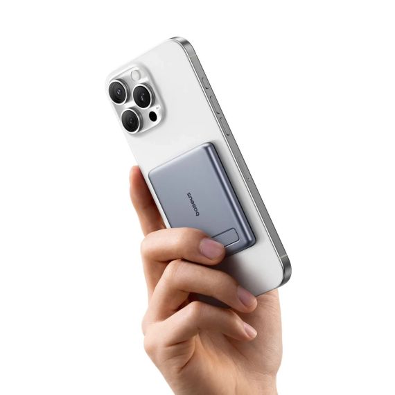 Бездротовий магнітний повербанк Baseus PicoGo AM31 Mini Magnetic Power Bank with Stand 5000mAh 20W Gray | Зображення 5