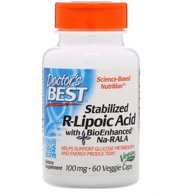 Альфа-ліпоєва кислота Doctor's Best Stabilized R-Lipoic Acid 100 mg 60 Veg Caps DRB-00123