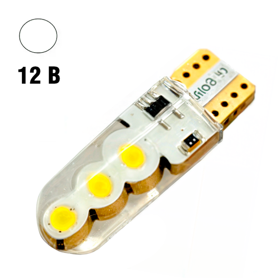 Автолампа светодиодная Т10, 6SMD COB, 12В, белая | Зображення 1