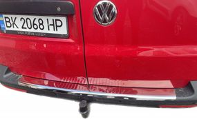 Накладка на задній бампер з загином (Carmos V1, сталь) для Volkswagen T5 Caravelle 2004-2010 років