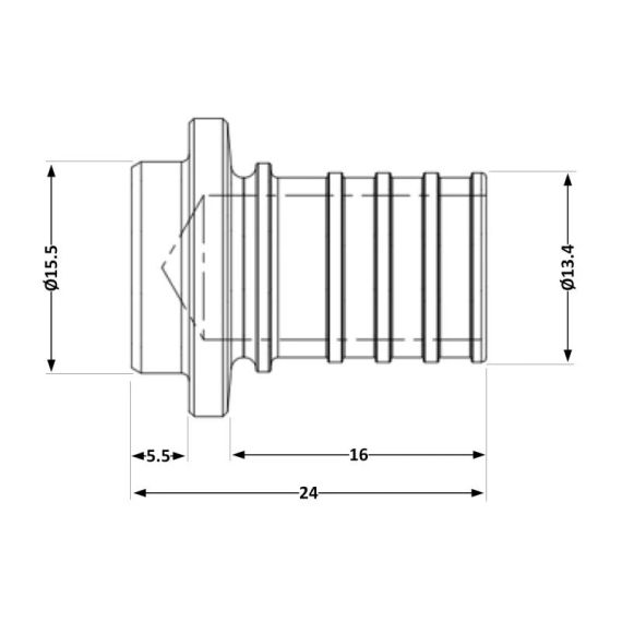 Заглушка натяжна Icma No1042 d16х2,2 851042BO05 | Зображення 1