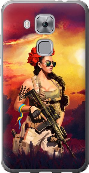 Чехол на Huawei Nova Plus Украинка с оружием "5316u-961-17620"